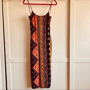 NOVELLA ROYALE Red Ethnic Floral Farrah Dress